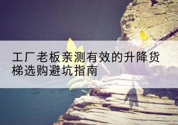翔安升降货梯怎么选-工厂老板亲测有效的升降货梯选购避坑指南